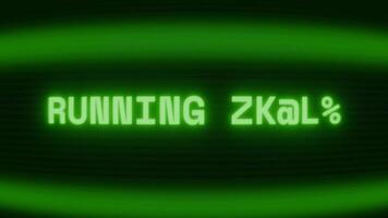 gammal grön crt skärm som visar text löpning Spår visas i slumpmässig tekniskt fel och kodning stil video