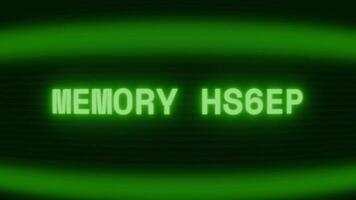 antiguo verde crt pantalla demostración texto memoria error apareciendo en aleatorio falla y codificación estilo video