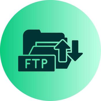 FTP Access Folder Glyph Gradient Dual Tone Circle vector