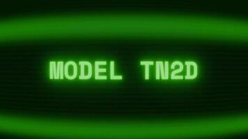 gammal grön crt skärm som visar text modell testa visas i slumpmässig tekniskt fel och kodning stil video