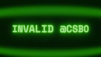 antiguo verde crt pantalla demostración texto inválido simbólico apareciendo en aleatorio falla y codificación estilo video