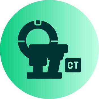 CT Scan Machine Glyph Gradient Dual Tone Circle vector