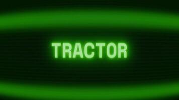 vecchio verde crt schermo mostrando testo trattore apparendo nel casuale problema tecnico e codifica stile video
