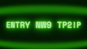 oud groen crt scherm tonen tekst binnenkomst niet gevonden verschijnen in willekeurig glitch en codering stijl video