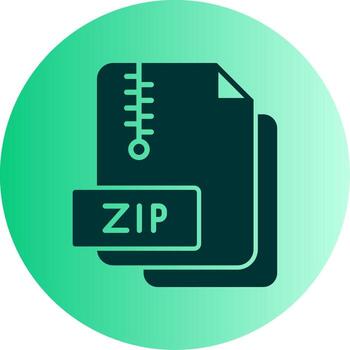 comprimido Código Postal archivo glifo degradado doble tono circulo vector