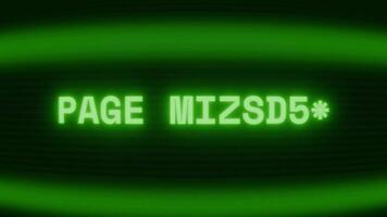 antiguo verde crt pantalla demostración texto página desaparecido apareciendo en aleatorio falla y codificación estilo video