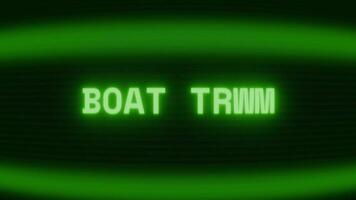 gammal grön crt skärm som visar text båt resa visas i slumpmässig tekniskt fel och kodning stil video