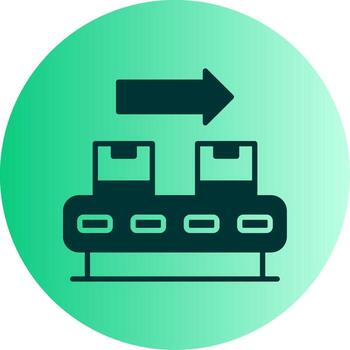 Automated Conveyor System Flow Glyph Gradient Dual Tone Circle vector