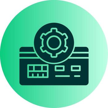 Credit Card Configuration Settings Glyph Gradient Dual Tone Circle vector