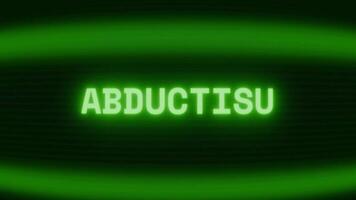 velho verde crt tela mostrando texto abdução aparecendo dentro aleatória falha e codificação estilo video
