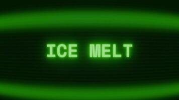 gammal grön crt skärm som visar text is smälta visas i slumpmässig tekniskt fel och kodning stil video