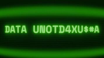 velho verde crt tela mostrando texto dados indisponível aparecendo dentro aleatória falha e codificação estilo video