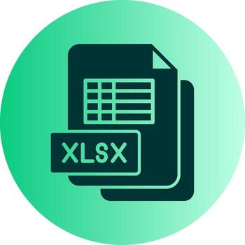 Excel XLSX Sheet Glyph Gradient Dual Tone Circle vector