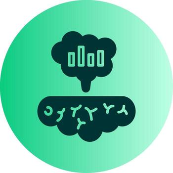 profundo datos analizando glifo degradado doble tono circulo vector