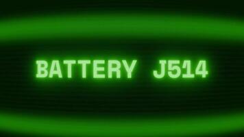 gammal grön skärm som visar text batteri låg visas i slumpmässig tekniskt fel och kodning stil video