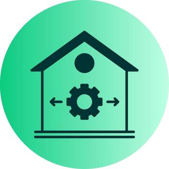 Smart Space Utilization Strategy Glyph Gradient Dual Tone Circle vector