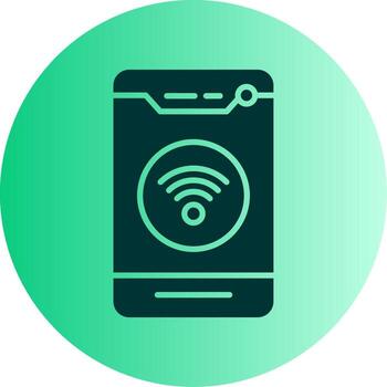 inalámbrico Wifi conexión glifo degradado doble tono circulo vector