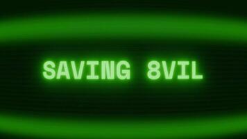 alt Grün crt Bildschirm zeigen Text Speichern Daten erscheint im zufällig Panne und Codierung Stil video