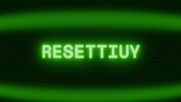 gammal grön crt skärm som visar text återställning visas i slumpmässig tekniskt fel och kodning stil video