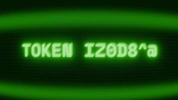 gammal grön crt skärm som visar text tecken ogiltig visas i slumpmässig tekniskt fel och kodning stil video