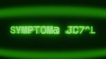 oud groen crt scherm tonen tekst symptomen controleren verschijnen in willekeurig glitch en codering stijl video