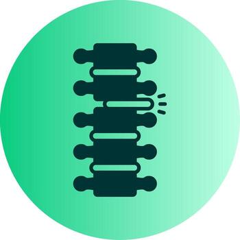 Spinal Bone Column Glyph Gradient Dual Tone Circle vector