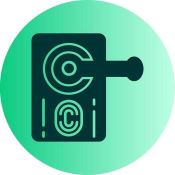 Secure Smart Lock Glyph Gradient Dual Tone Circle vector