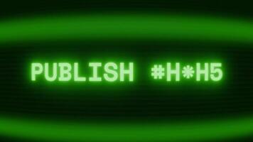 alt Grün crt Bildschirm zeigen Text veröffentlichen Papier erscheint im zufällig Panne und Codierung Stil video