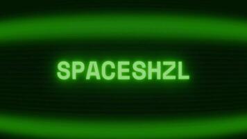 oud groen TV scherm tonen tekst ruimteschip verschijnen in willekeurig glitch en codering stijl video