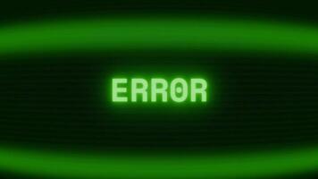 velho verde crt tela mostrando texto erro aparecendo dentro aleatória falha e codificação estilo video