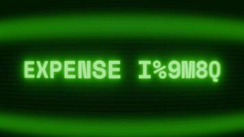 alt Grün crt Bildschirm zeigen Text Aufwand Bericht erscheint im zufällig Panne und Codierung Stil video