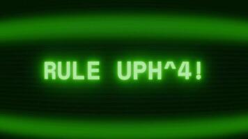 gammal grön crt skärm som visar text regel uppdatering visas i slumpmässig tekniskt fel och kodning stil video