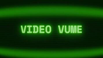 Old green CRT screen showing text VIEW appearing in random glitch and coding style video