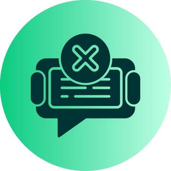 Delete Chat Message Glyph Gradient Dual Tone Circle vector