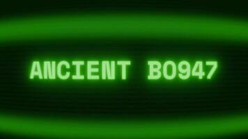 velho verde crt tela mostrando texto antigo soletrar aparecendo dentro aleatória falha e codificação estilo video