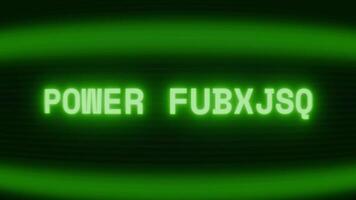 gammal grön crt skärm som visar text kraft fel visas i slumpmässig tekniskt fel och kodning stil video