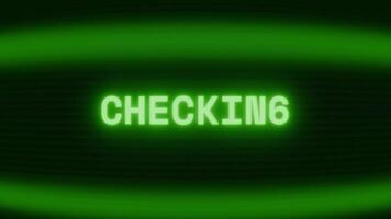 velho verde crt tela mostrando texto verificação aparecendo dentro aleatória falha e codificação estilo video