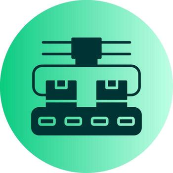 Automated Storage Retrieval System Glyph Gradient Dual Tone Circle vector