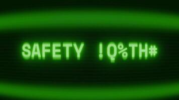 antiguo verde crt pantalla demostración texto la seguridad darse cuenta apareciendo en aleatorio falla y codificación estilo video