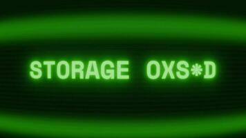 antiguo verde crt pantalla demostración texto almacenamiento lleno apareciendo en aleatorio falla y codificación estilo video