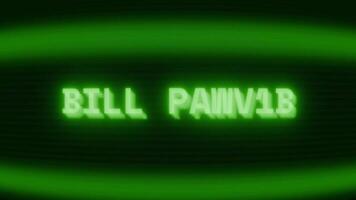 velho verde crt tela mostrando texto conta passado aparecendo dentro aleatória falha e codificação estilo video