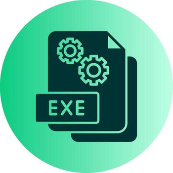 Executable EXE File Glyph Gradient Dual Tone Circle vector