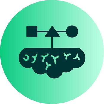 lógico pensando proceso glifo degradado doble tono circulo vector