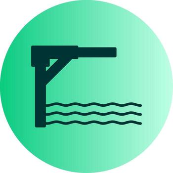 Jumping Springboard Platform Glyph Gradient Dual Tone Circle vector