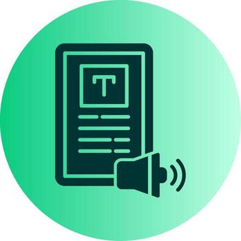 texto a habla dispositivo glifo degradado doble tono circulo vector