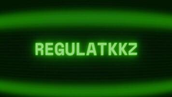 gammal grön crt skärm som visar text reglering visas i slumpmässig tekniskt fel och kodning stil video