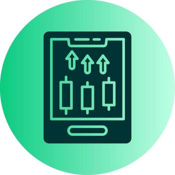 Digital iPad Device Glyph Gradient Dual Tone Circle vector