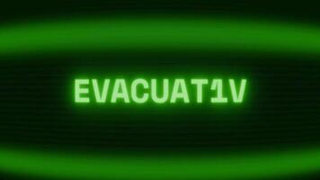 alt Grün crt Bildschirm zeigen Text evakuieren erscheint im zufällig Panne und Codierung Stil video
