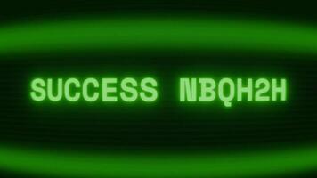 alt Grün crt Bildschirm zeigen Text Erfolg wartet erscheint im zufällig Panne und Codierung Stil video