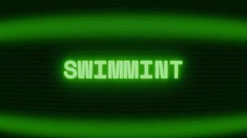 alt Grün crt Bildschirm zeigen Text Schwimmen erscheint im zufällig Panne und Codierung Stil video